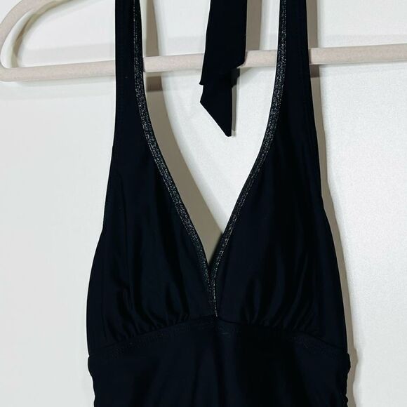 Sara Blakely Spanx Assets Black Halter One-Piece Swimsuit Dress - Picture 4 of 13